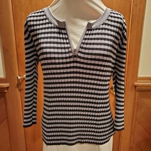 Cable & Gauge metallic stripe sweater